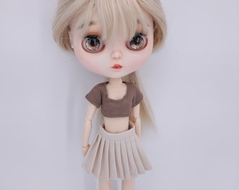 Jupe Blythe | Jupe plissée pour OOAK Blythe Outfit Custom Pullip Vêtements Momoko Vêtements Azone Vêtements | Ooak Bjd Vêtements pour Holala Obitsu 22