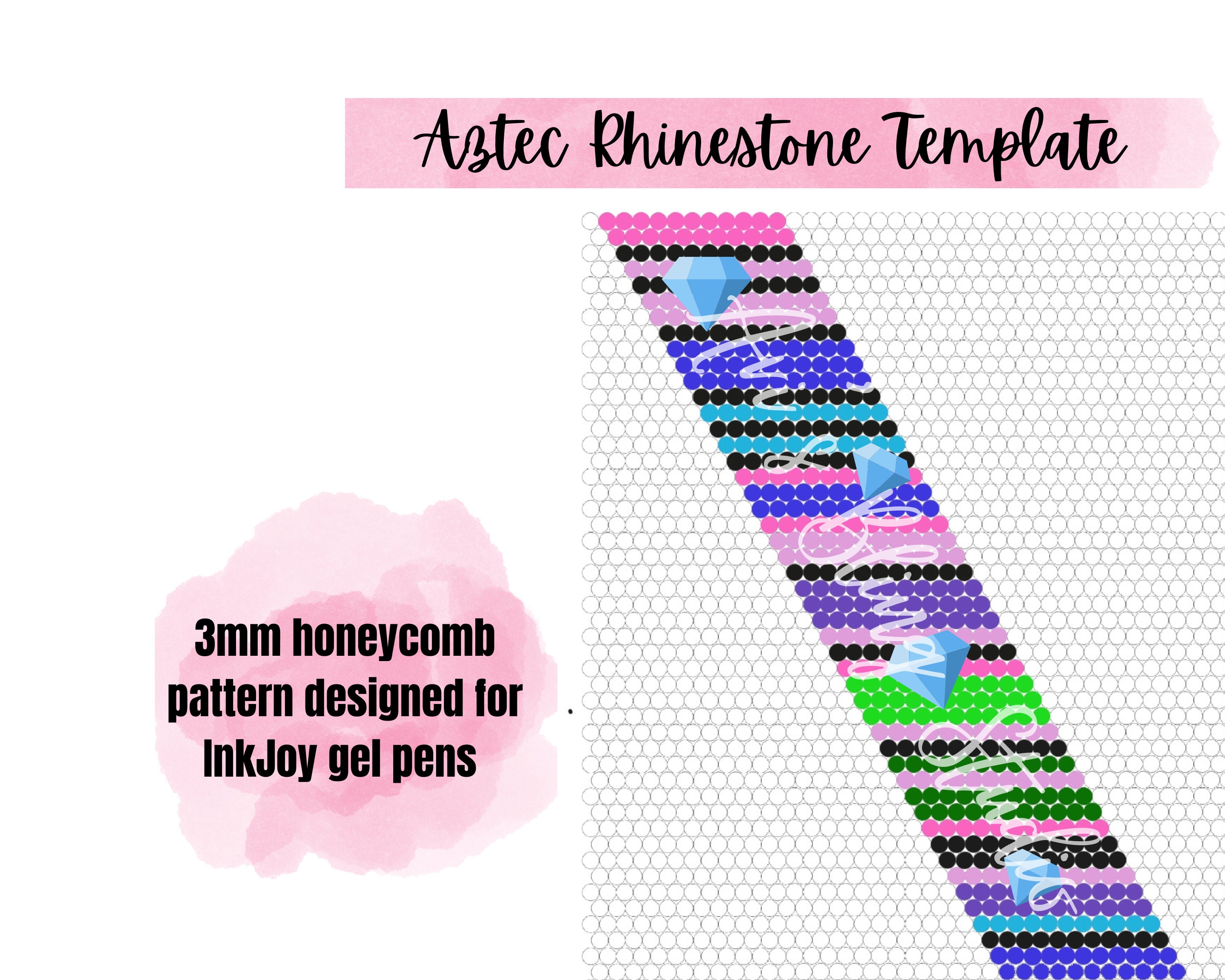 Simple Aztec Rhinestone Pen Template | Inkjoy Gel Pen Template ...