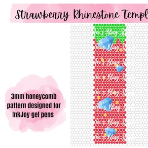 Strawberry Rhinestone Pen Template | InkJoy Gel Pen Template | Honeycomb Pattern