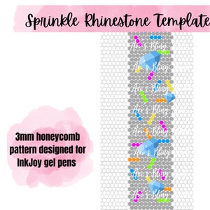 Sprinkle “Birthday Cake” Rhinestone Pen Template | InkJoy Gel Pen Template | Honeycomb Pattern