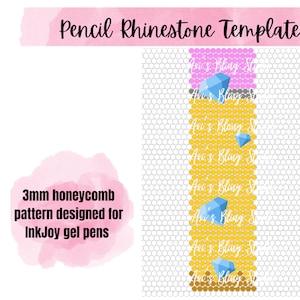 Pencil Rhinestone Pen Template | InkJoy Gel Pen Template | Honeycomb Pattern