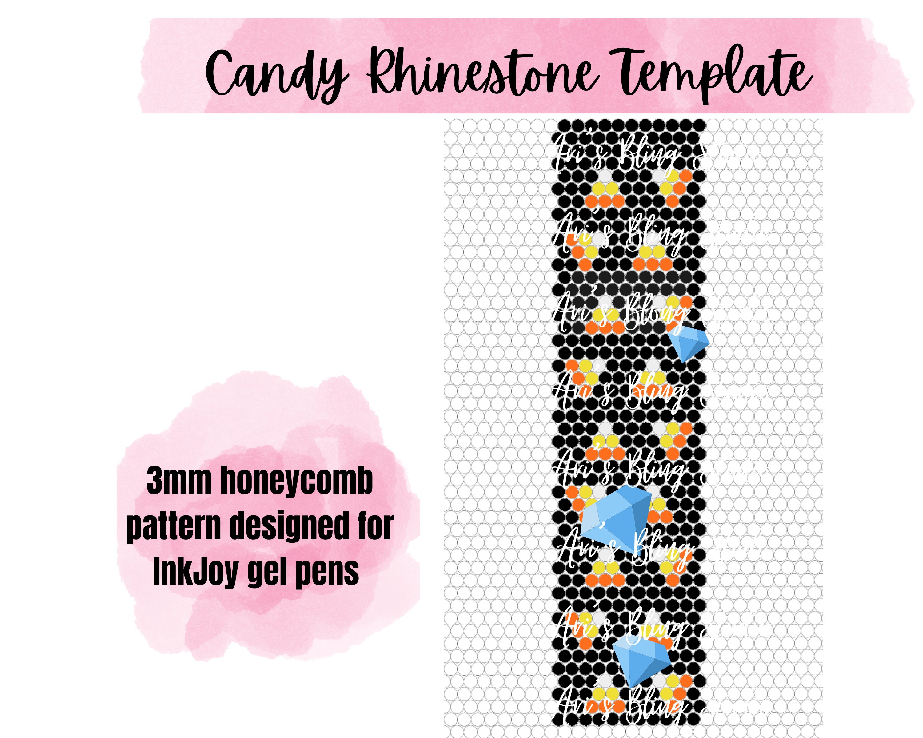 Candy Rhinestone Pen Template | Halloween Candy | Digital