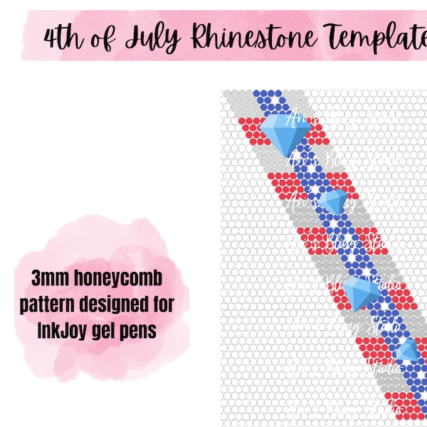 4th of July Rhinestone Pen Template Inkjoy Gel Pen Template Honeycomb ...