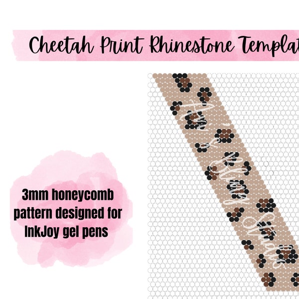 Cheetah Print Rhinestone Pen Template | InkJoy Gel Pen Template | Honeycomb Pattern