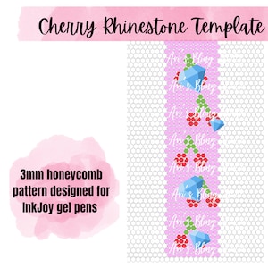 Cherry Rhinestone Pen Template | Digital File | PNG | Pen Template | InkJoy Gel Pen | Honeycomb Pattern