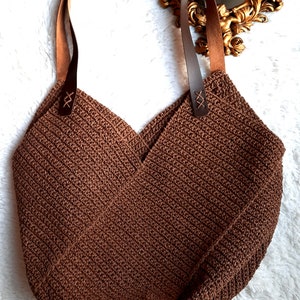 Handmade- Shoulder Bag- Vintage- Boho Style- Beach Style- Croched Bag- Croched Tote Bag- Paper Rope-  Straw Bag