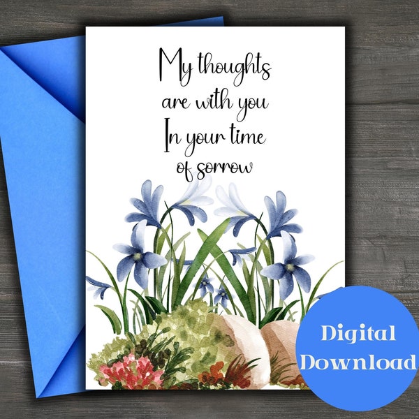 Sympathy Card Printable - Etsy