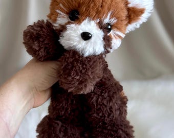 Crochet Red Panda Plushie, Handmade Faux Fur Stuffed Animal