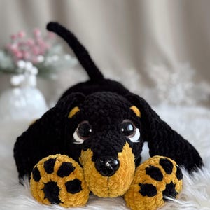 Crochet Dachshund Plush – Handmade Stuffed Comfort Toy