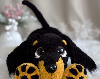 Peluche bassotto all'uncinetto - Peluche fatto a mano