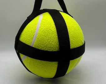 Dog toy large ball with handle for dogs to pick up and carry when playing outdoor summer activities dog ball reusable cradle fits football