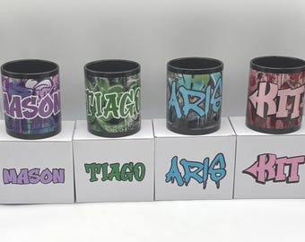 Graffiti Mug Street Art choose your font and background coffee mug kitchen cup gift