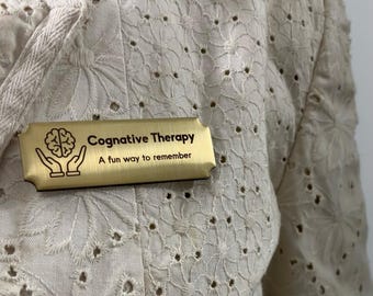 Magnetic name tag custom engraved with logo name and wording of your choice