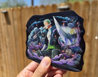 One Piece Zoro Sticker | Anime Vinyl Decal Waterproof