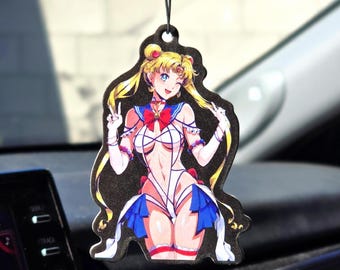 Anime Waifu Car Air Freshener – Magical Girl Hanging Car Charm | JDM Interior Decor | Otaku Gift | Anime Car Accessory