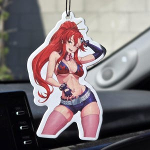 Anime Waifu Billuftfräschare – Hängande Charm med Rött Hår, JDM Inredning