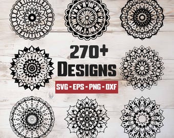 Mandala SVG Bundle, Mandala Vector, Mandala Silhouette, Mandala Clipart - digital download svg, png, eps, dxf, svg files for cricut