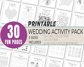 Kids Wedding Activity Pack PRINTABLE Digital Coloring Book for Kids Reception Table Activities Booklet Marriage Games Wedding Activity Book