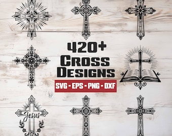Cross SVG Bundle, Christian Cross Bundle, Cross Vector, Cross Clipart, Cross Silhouette - digital download svg, png, dxf, eps