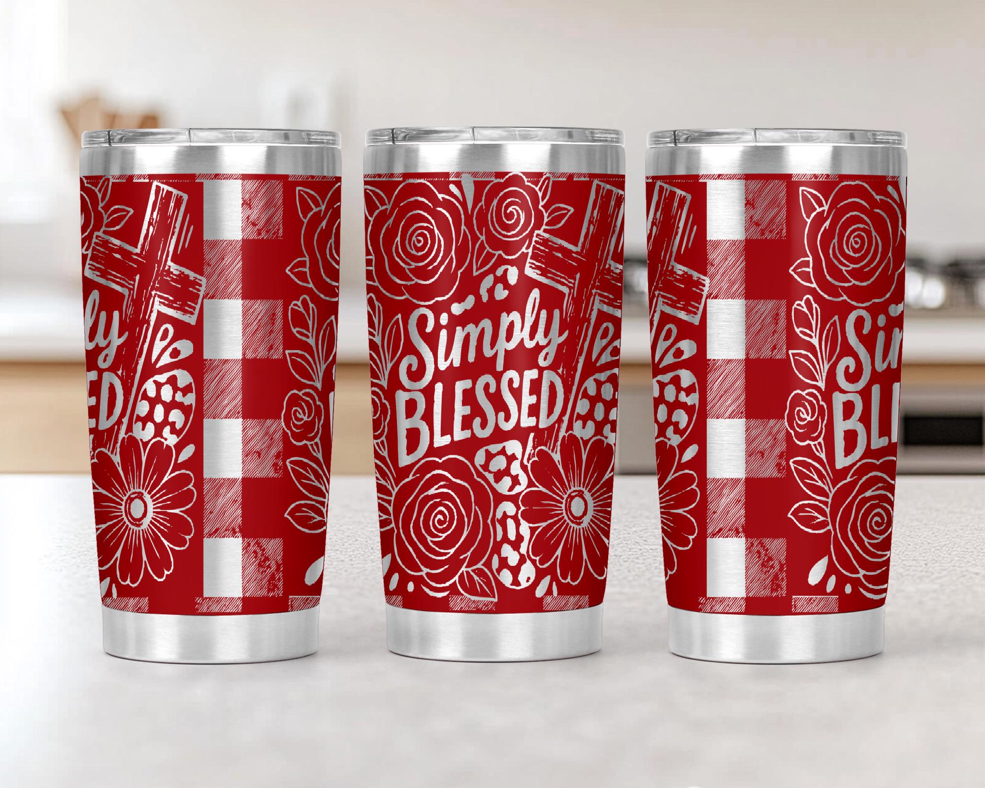Simply Blessed Faith Jesus Laser Svg 20oz Laser Engraved Tumbler
