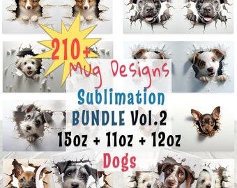 210 3D Dog Mug PNG, mug Sublimation Design, about 100 breeds, mug Designs, mug Sublimation Design, Instant Download, Commercial Use Png