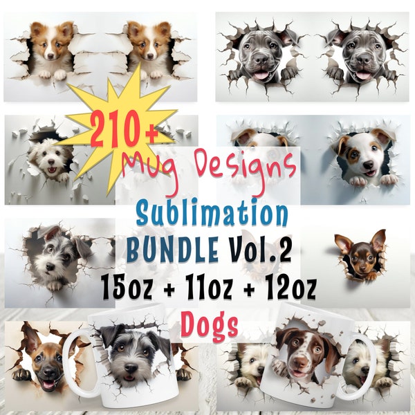 210 3D Dog Mug PNG, mug Sublimation Design, about 100 breeds, mug Designs, mug Sublimation Design, Instant Download, Commercial Use Png