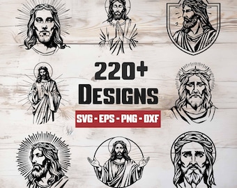 Jesus SVG Bundle, Jesus Vector, Jesus Silhouette, Jesus Clipart - digital download svg, png, eps, dxf, svg files for cricut