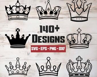 Crown SVG Bundle, Crown Vector, Crown Silhouette, Crown Clipart - digital download svg, png, eps, dxf, svg files for cricut
