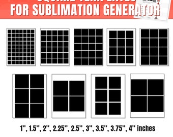 Quadratische Sublimationsblattvorlage für den Sublimationsblatt-Generator, Laden und platzieren Sie PNG-Designs auf dem Sublimationsblatt für den Massendruck