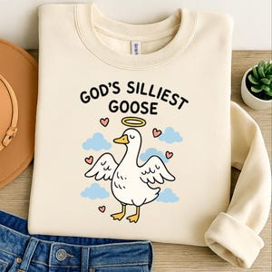 God&#39;s Silliest Goose Funny Goose Funny Silly Goose Graphic Vintage Animal Sayings Includes White Version | Instant Download | PNG SVG