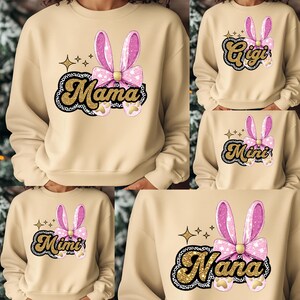 Coquette Easter Mama Bundle Png, Easter PNG, Mama Mini Easter png, Girl Easter Png Pink Floral Chinoiserie Bunny Png Toile Easter Rabbit Png