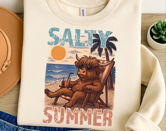 Salty Summer Png, Summer Highland cow Png, Funny Meme Png, Feral Png, Cowgirl Png, Western Png, Rodeo Png, Summer Png,Digital Download