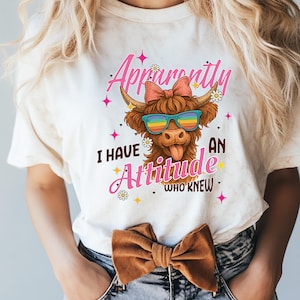 Highland Cow Png Sublimation Printable, Funny Cows Png, Dtf Designs, Scottish Cow Png, Retro Trendy Design, Sarcastic Shirt Png