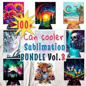 100+ PNG Can Cooler Sublimation Design vol 3, can cooler Designs, Round Sublimation Design, Instant Download, Commercial Use Png