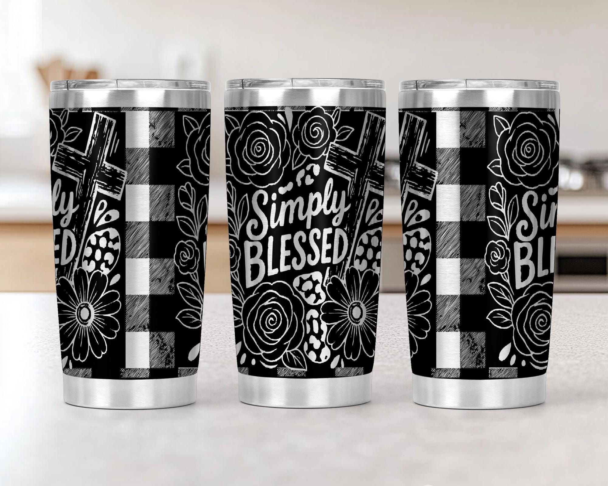 Simply Blessed Faith Jesus Laser Svg 20oz Laser Engraved Tumbler