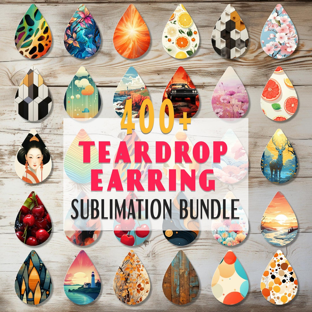 400 Tear Drop Earring Sublimation Design Bundle, Earring Bundle ...