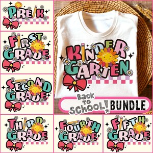 Retro Back to School Bundle, Kindergarten, First Day Of School, School Png, Retro PNG, First/Second/Third Grade Design, School Bundle Png