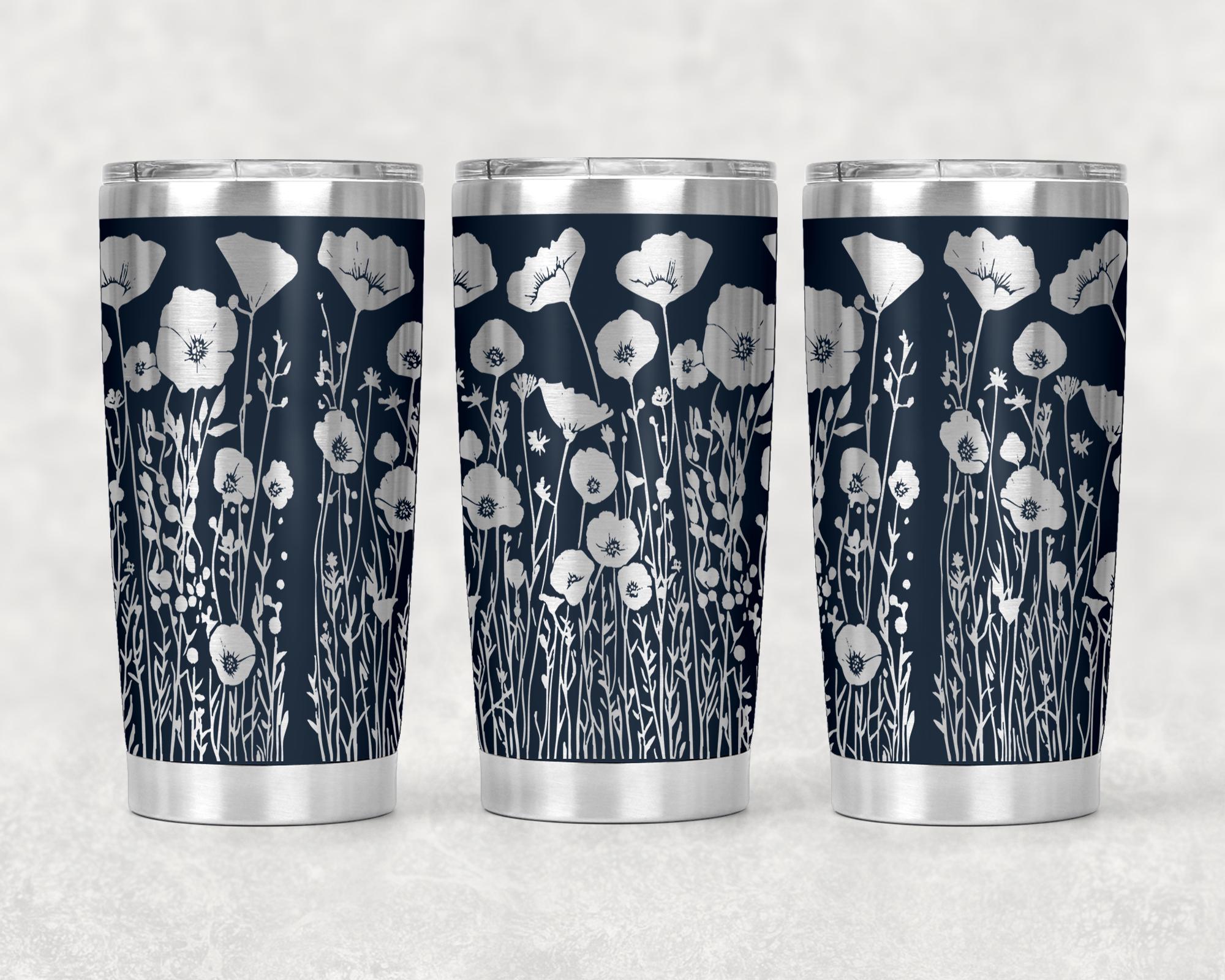 Wildflowers Tumbler Wrap Laser Svg 20oz Laser Engraved Tumbler Wrap ...