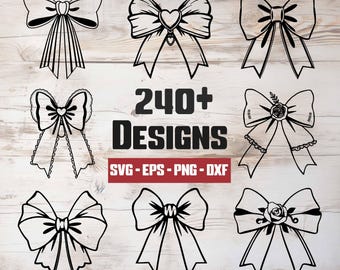 Ribbon Bow SVG Bundle, Ribbon Bow Vector, Ribbon Bow Silhouette, bow Clipart - digital download svg, png, eps, dxf, svg files for cricut