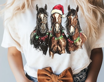 Christmas Horses PNG, Christmas Png, Western Christmas Png, Cowboy Christmas Png, Horse Lover Png, Farm Animal Png, Country Christmas Png