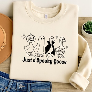 Just a Spooky Goose PNG, Funny Halloween Goose Png, Goose in Halloween Costumes Sublimation, Cute Horror Png, Spooky Goose Png