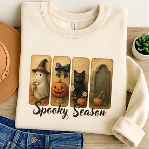 Spooky Season Png, 3D Vintage Halloween Ghost Png, Coquette Fall Pumpkin Shirt Design, Halloween Brushstroke Sublimation, Witchy Vibes Png