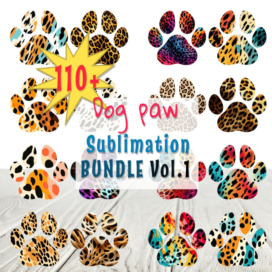 110 Dog Paw PNG Sublimation Design, Dog Paw Designs Bundle, Sublimation ...