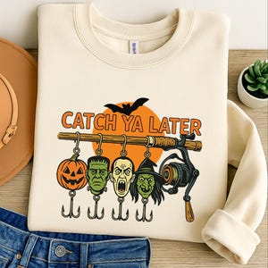 Halloween Catch Ya Later Fishing PNG – Patriotic Lure Clipart for Sublimation, Funny Design, Outdoor Fisherman PNG for Dad Shirt