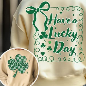 Retro Checkered Lucky St Patricks Day Png, Lucky png, Shamrock Png, Four Leaf Clover St Pattys day Png Design, Retro St Patrick&#39;s day png