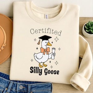 Silly Goose PNG, Graduation Goose, Got too silly digital download, Goose design, Silly Goose png, silly goose shirt, silly goose university