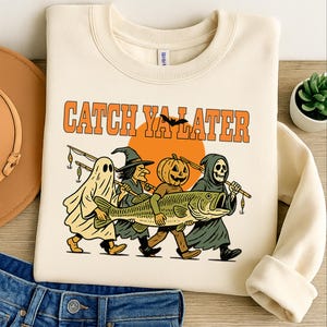 Halloween Catch Ya Later Fishing PNG – Patriotic fishing Lure Clipart for Sublimation, Funny Design, Outdoor Fisherman PNG for Dad Shirt