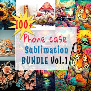 100 PNG Phone Case Sublimation Design, Templates for Custom Phone Cases, iPhone, Samsung, Nokia, One Size Fits All, Commercial Use Png