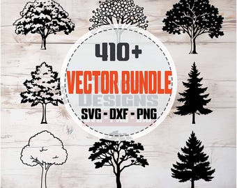 410+ Tree SVG Bundle, Tree Clipart for Cricut, Laser Cut, High Quality Silhouette Graphics, png SVG DXF Vector