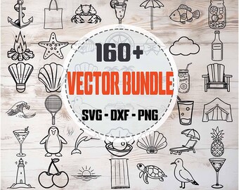 Summer SVG Bundle, Tree Clipart for Cricut, Laser Cut, High Quality Silhouette Graphics, png SVG DXF Vector
